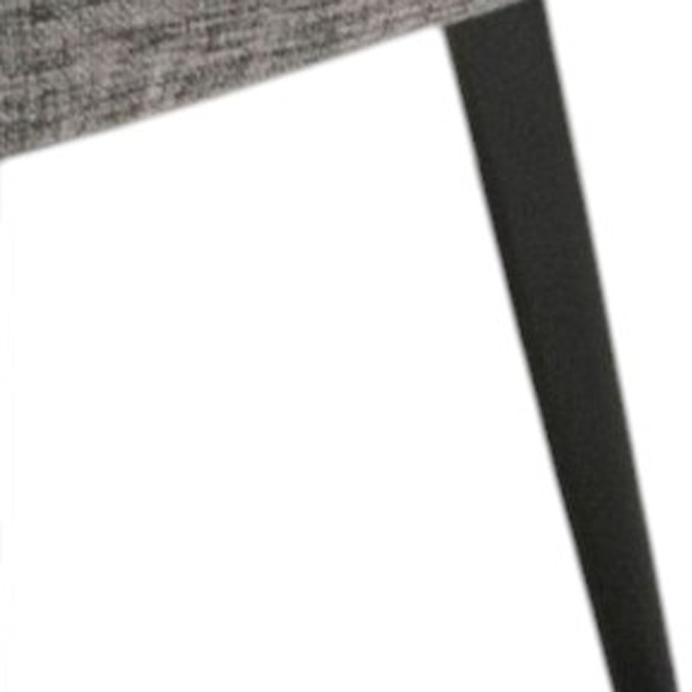 Gray and Black Upholstered Fabric Wing Back Dining Arm Chair - Image 5