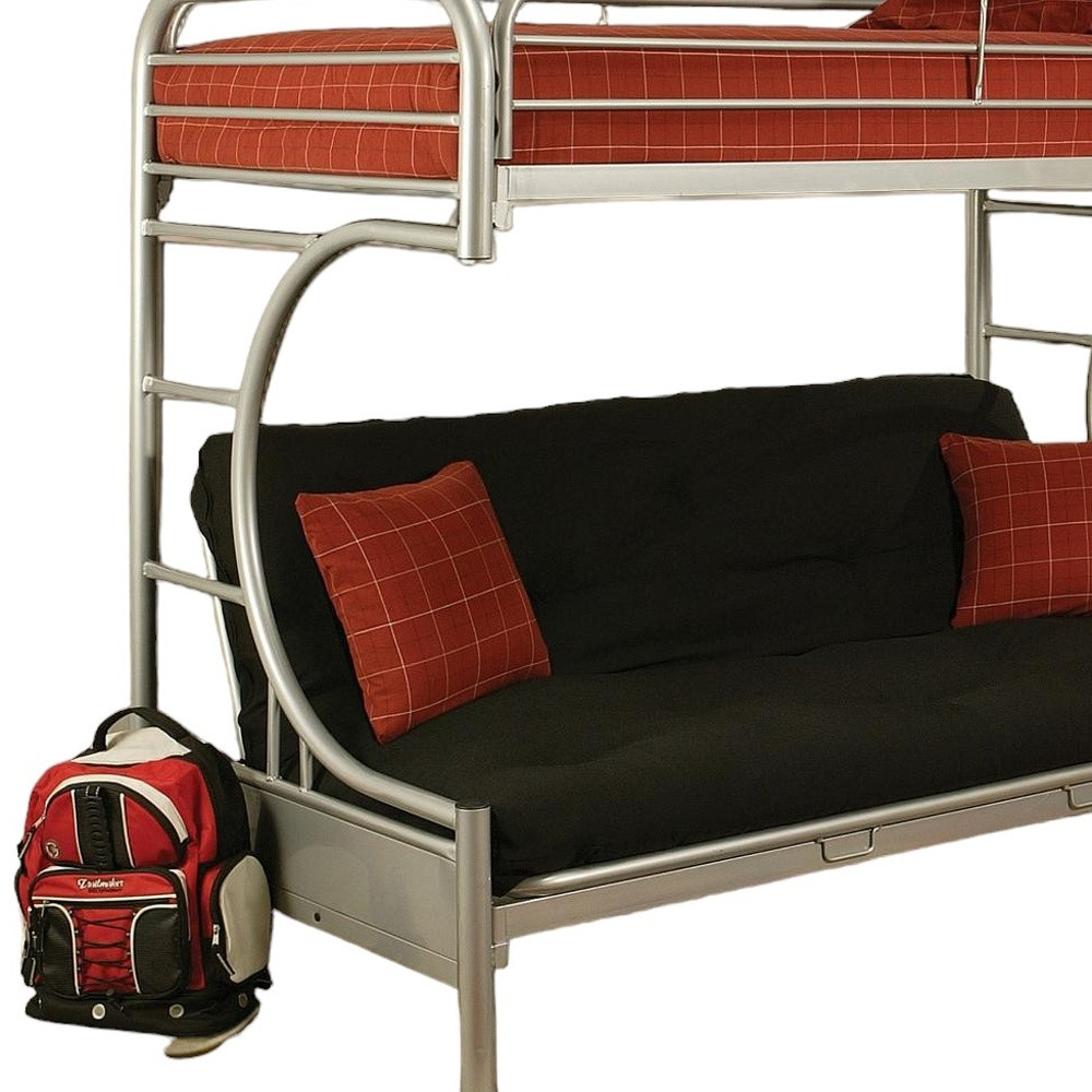 78" X 41" X 65" Twin Over Full Silver Metal Tube Bunk Bed - Image 3