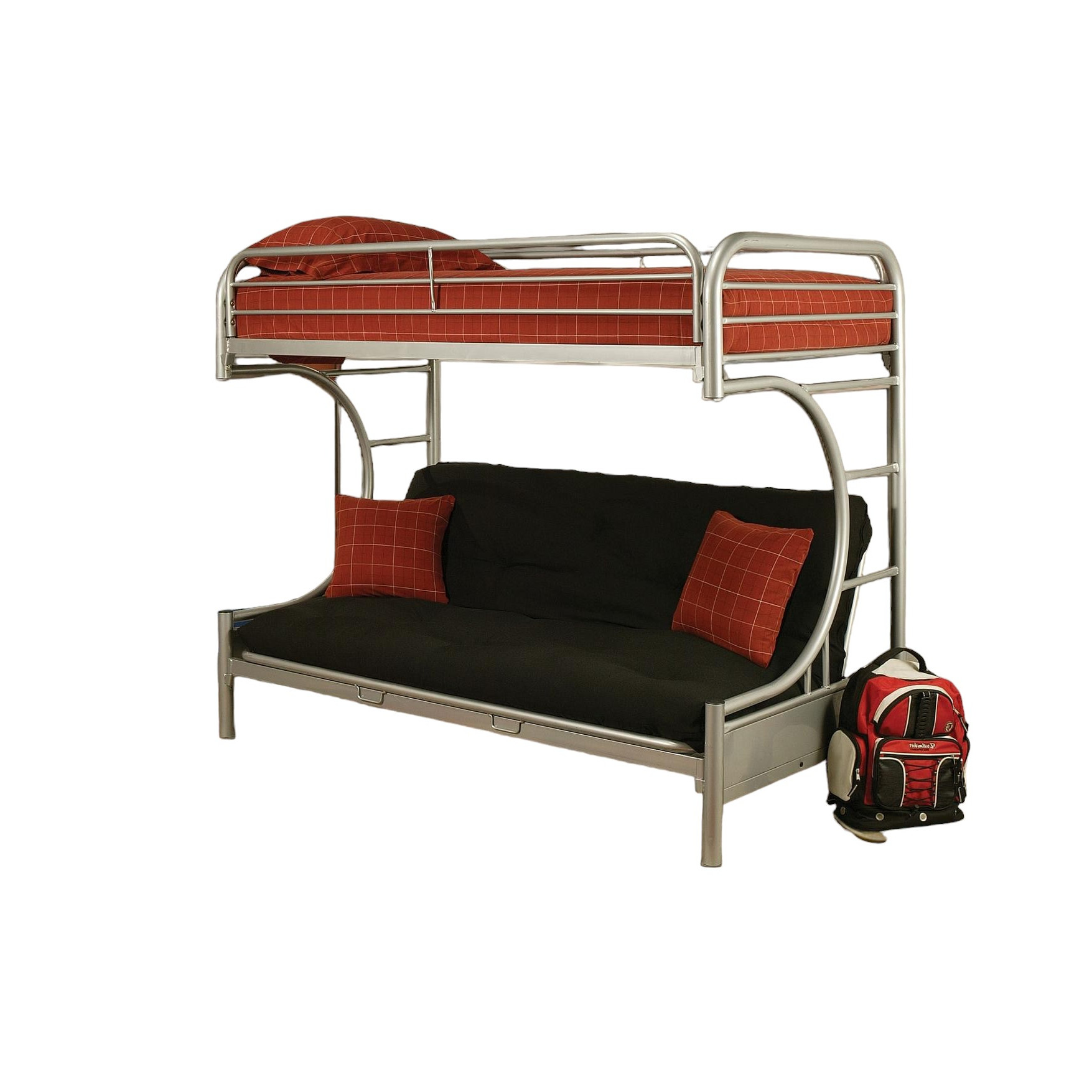 78" X 41" X 65" Twin Over Full Silver Metal Tube Bunk Bed - Image 4