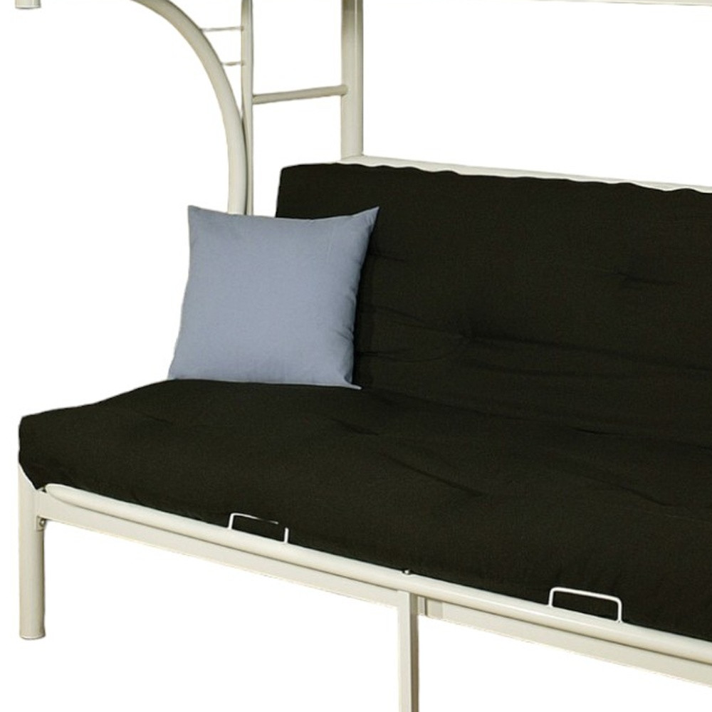 White Twin Contemporary Metal Bunk Bed - Image 4