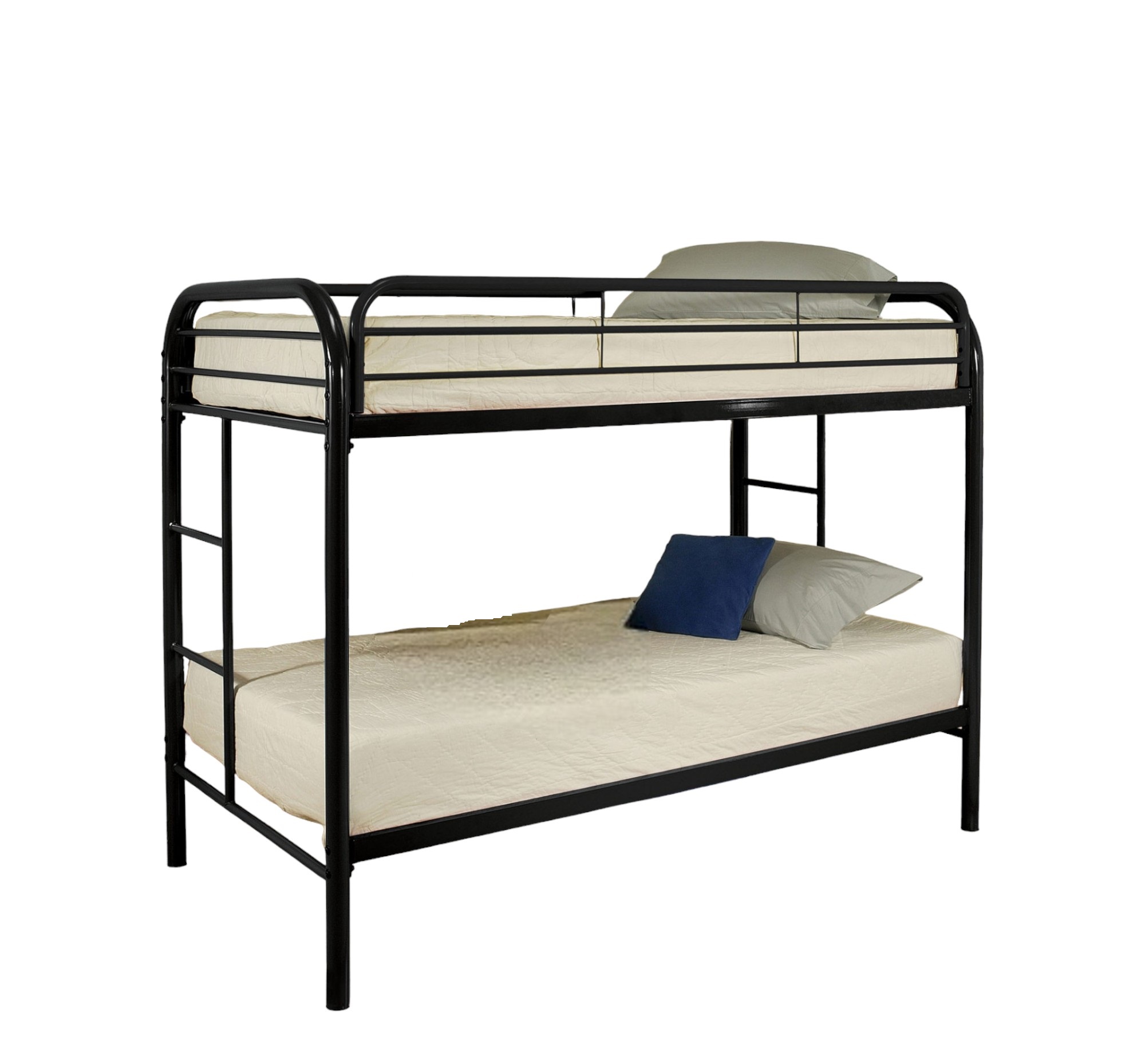 Black Twin Over Twin Metal Bunk Bed - Image 2