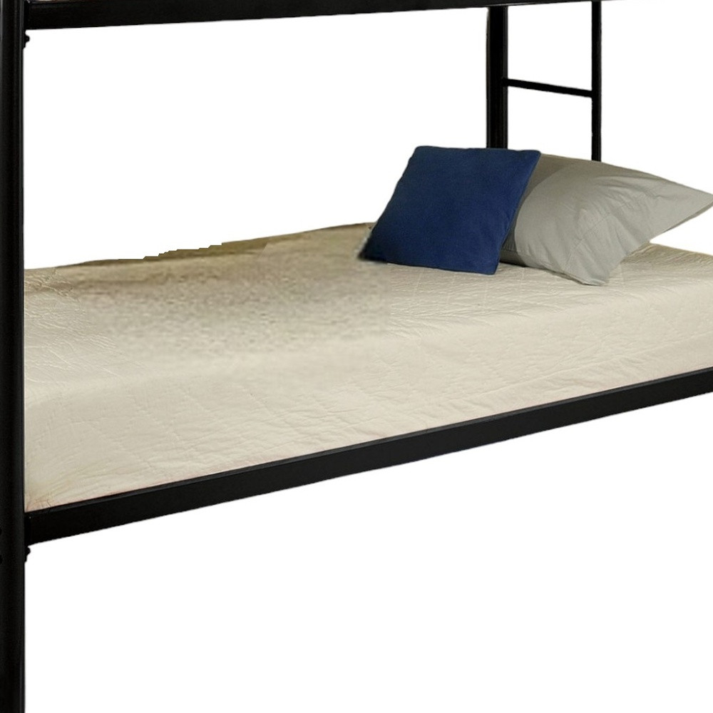 Black Twin Over Twin Metal Bunk Bed - Image 3
