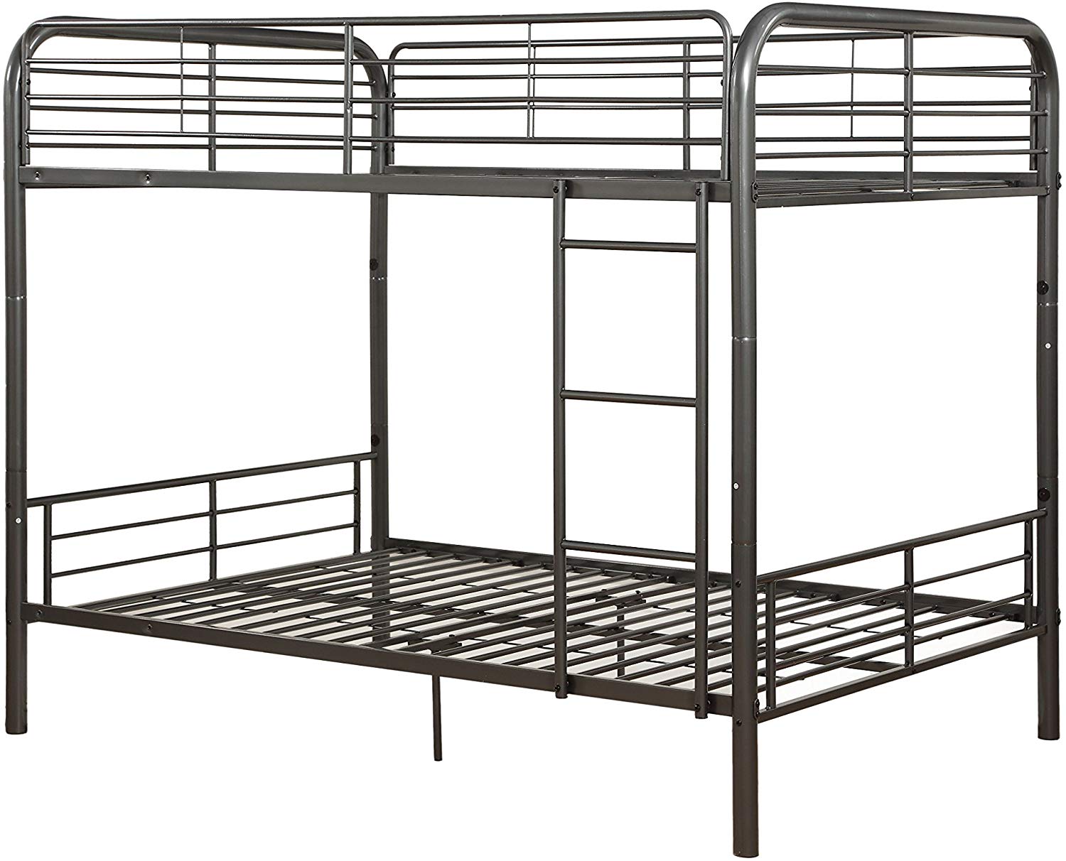 79" X 57" X 65" Gunmetal Metal Tube Full Over Full Bunk Bed - Image 3