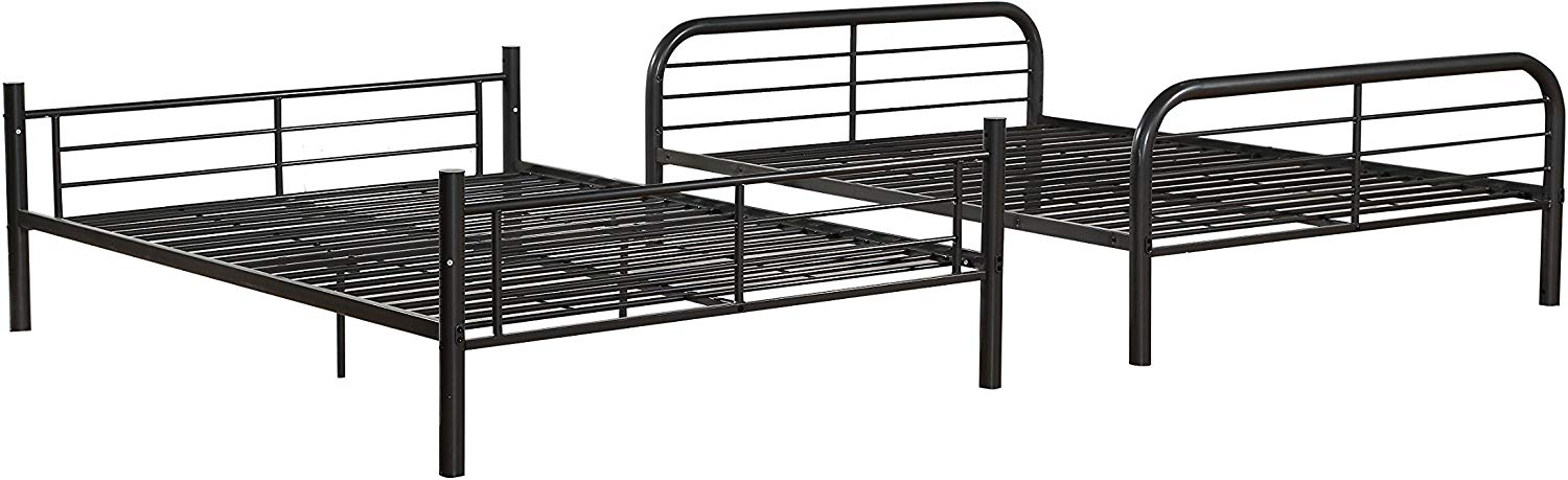 79" X 57" X 65" Gunmetal Metal Tube Full Over Full Bunk Bed - Image 2