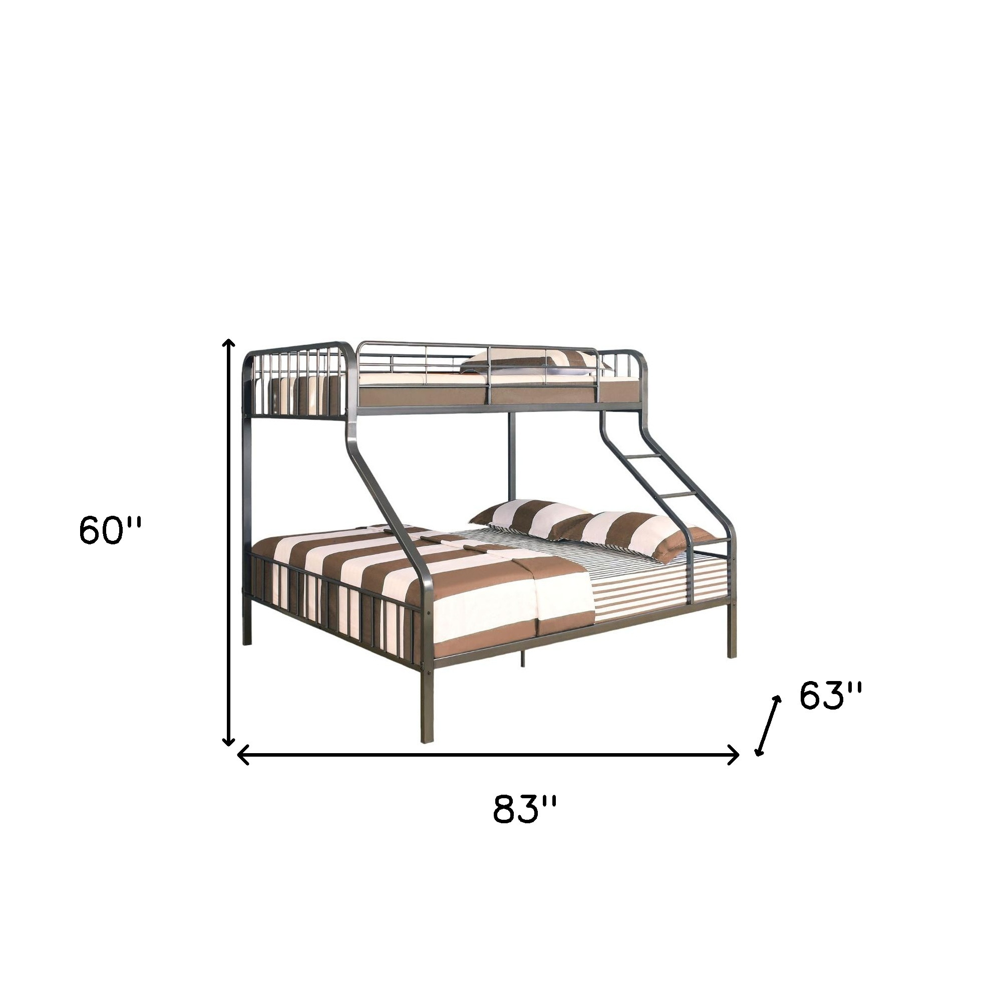 Gunmetal Twin Over Queen Bunk Bed - Image 5
