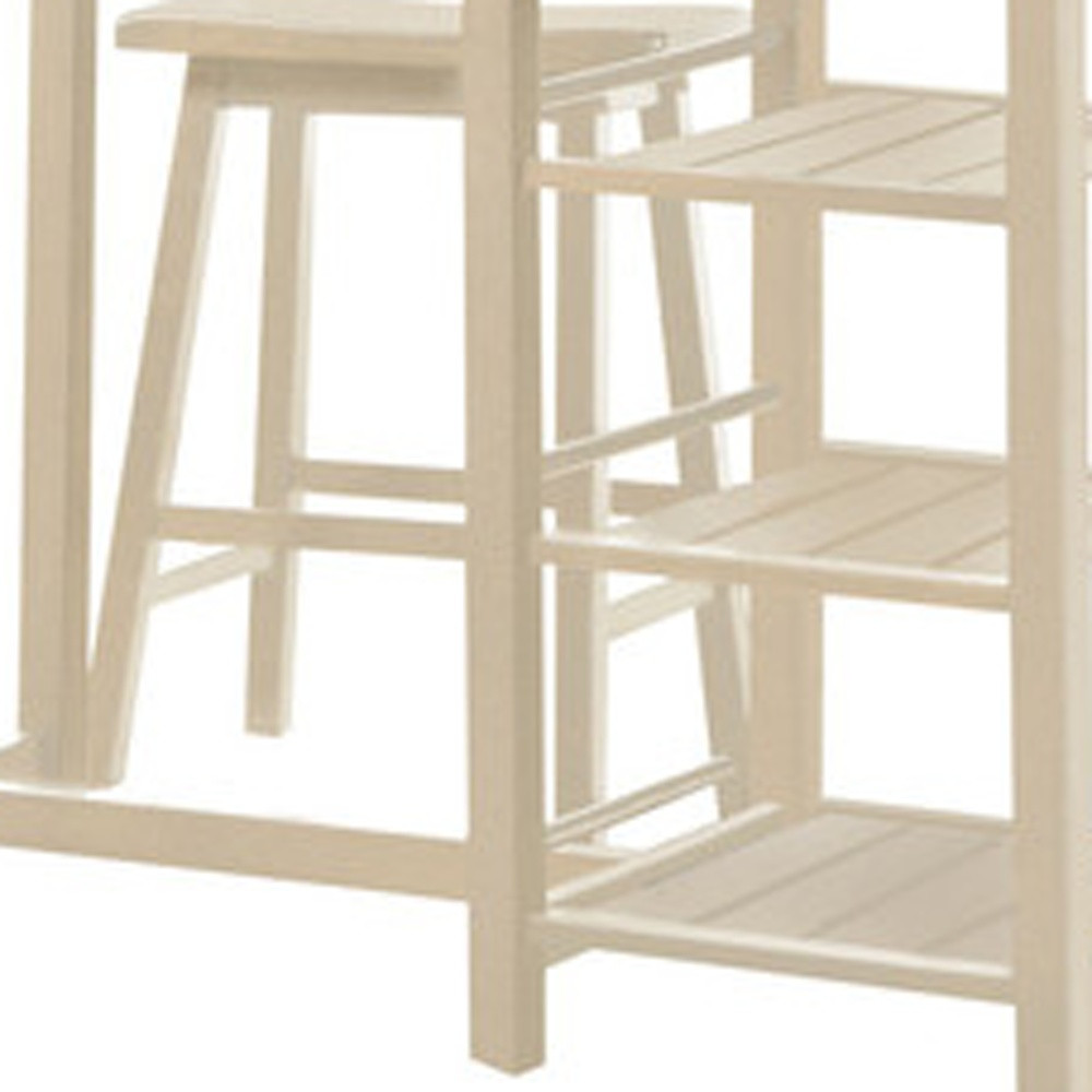 43" Three Piece Beige Solid Wood Rectangular Bar Table - Image 4