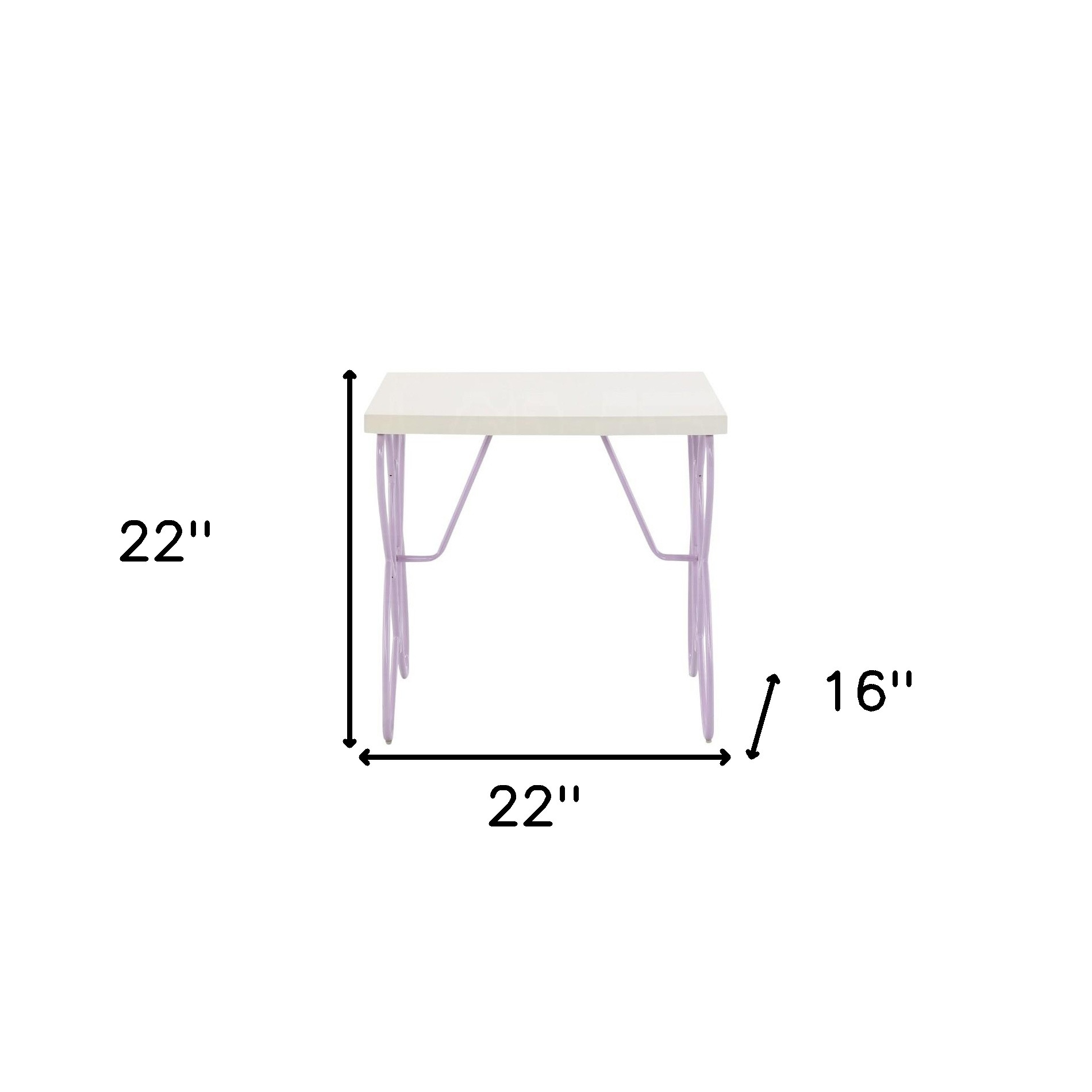 22" Lilac Steel and Wood Nightstand - Image 4