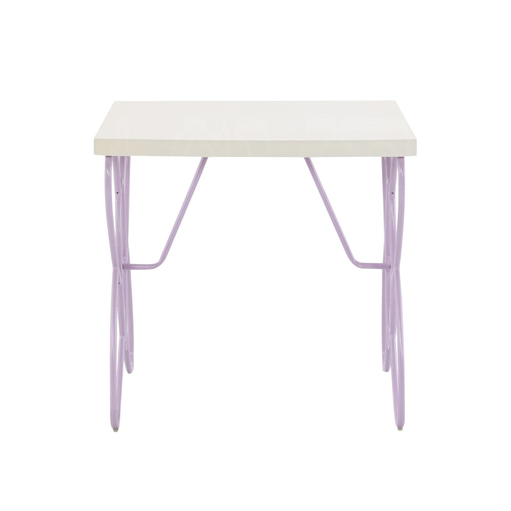 22" Lilac Steel and Wood Nightstand - Image 2
