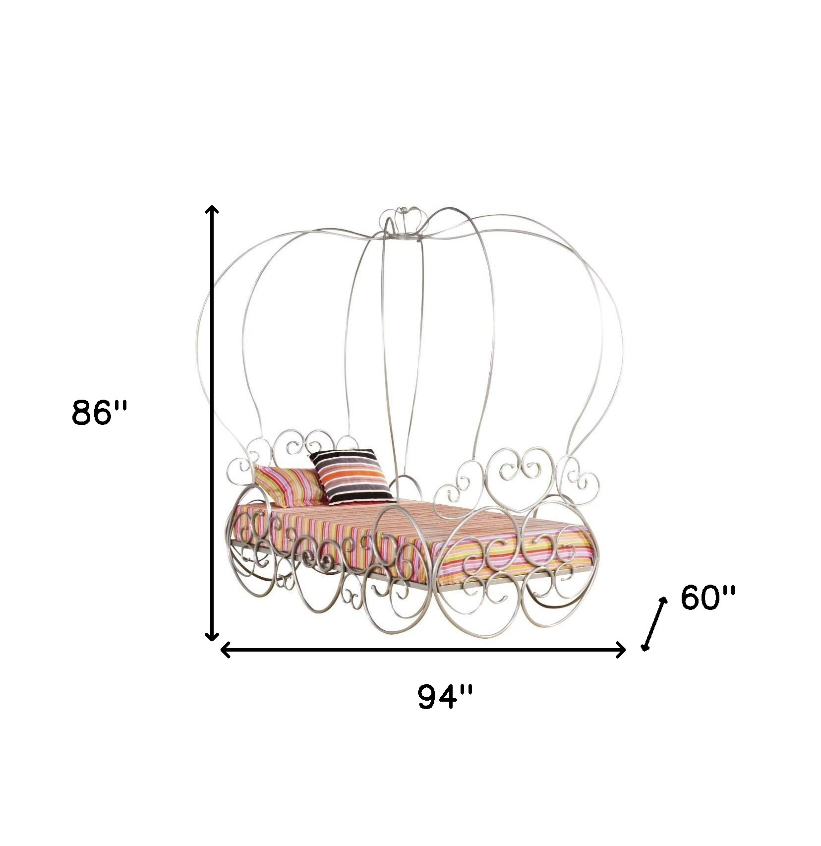 Silver Canopy Bed Frame - Image 6