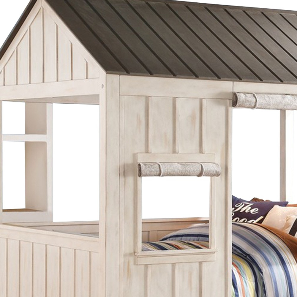 White Solid Wood Full House Bed - Image 4