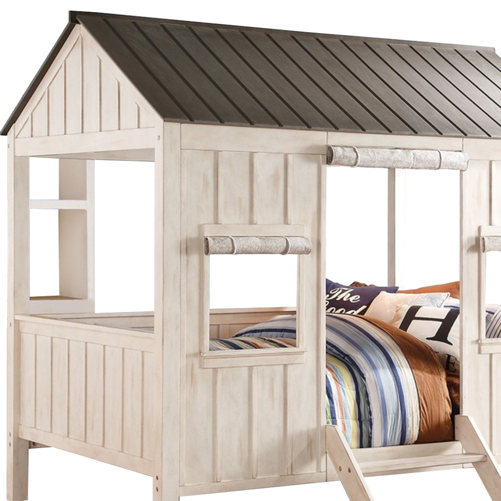 White Solid Wood Full House Bed - Image 5