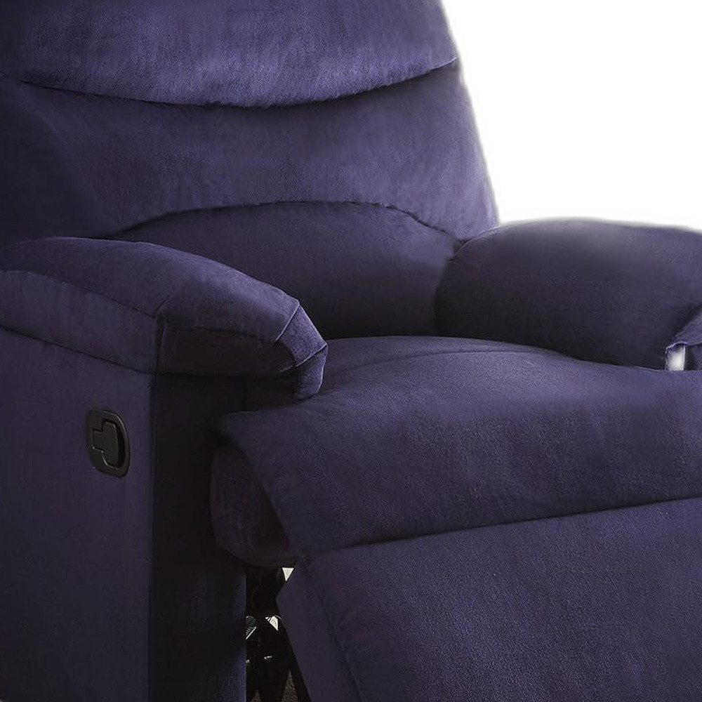 35" Blue Velvet Manual Recliner - Image 5