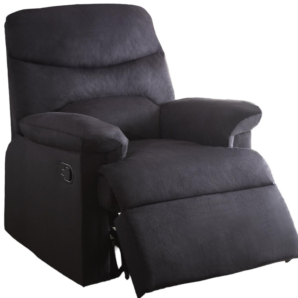 35" Black Microfiber Manual Recliner - Image 4