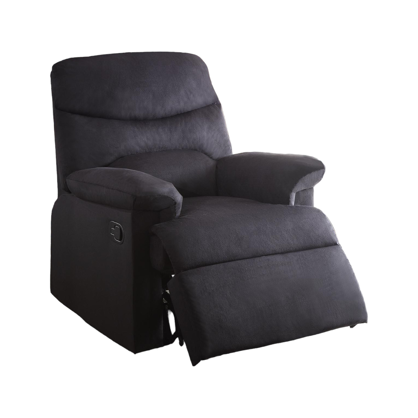 35" Black Microfiber Manual Recliner - Image 2