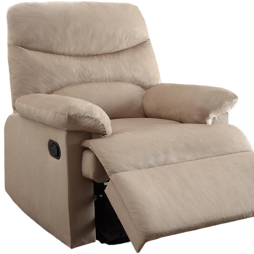 35" Light Brown Microfiber Manual Recliner - Image 3