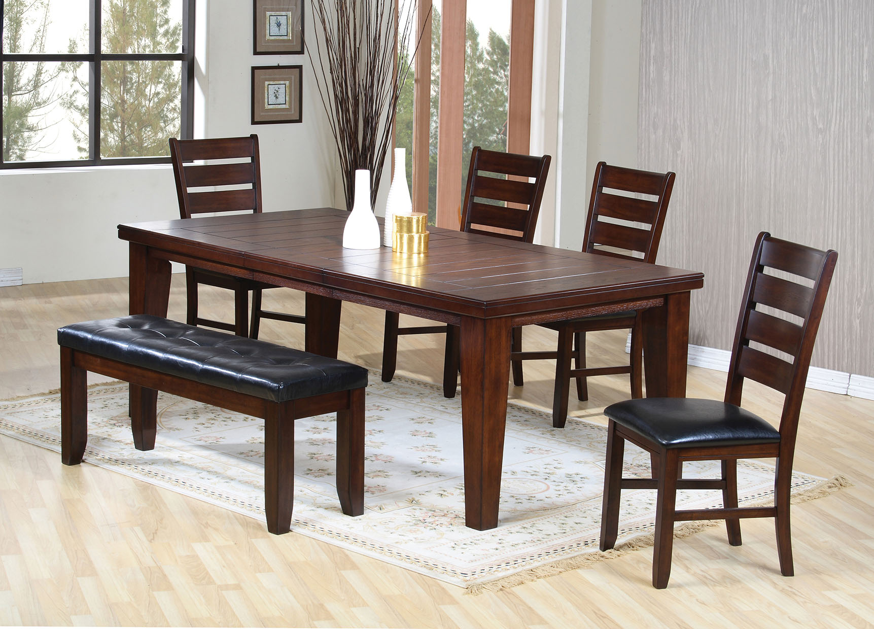 48" Dark Brown Solid Manufactured Wood Dining Table - Image 4