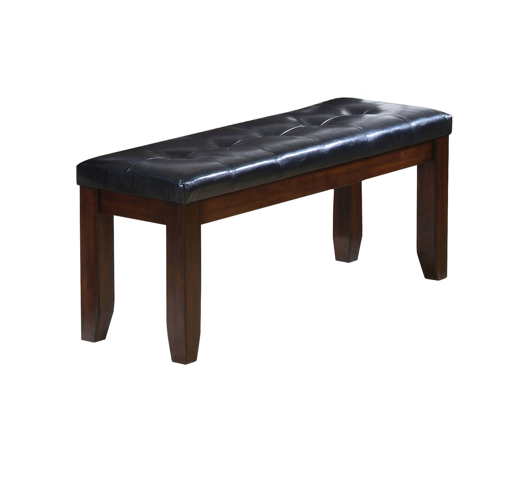 48" Black and Brown Upholstered PU Leather Bench - Image 3
