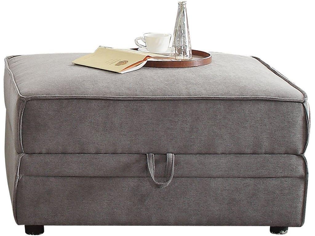 30" Gray Velvet Storage - Image 2