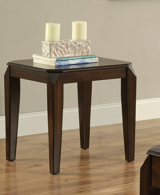 23" Dark Brown Solid Wood End Table - Image 3