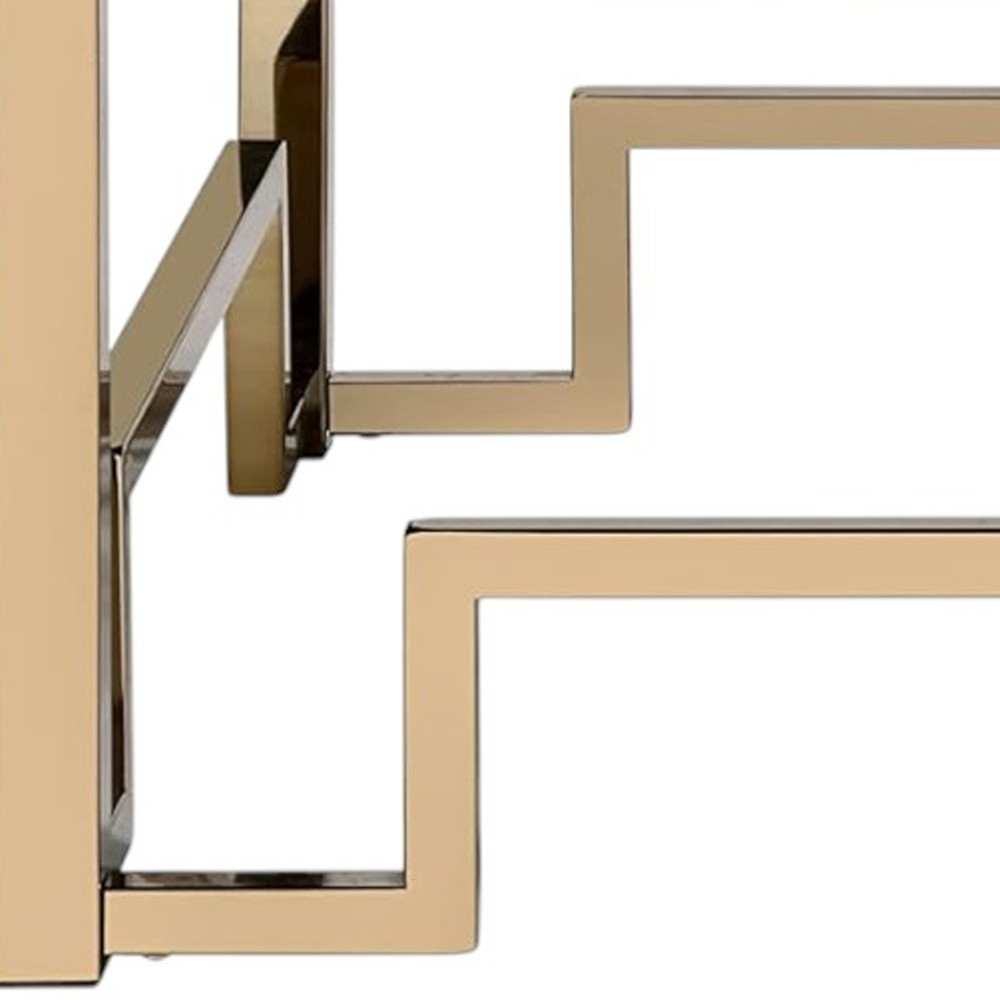 36" Champagne Polyester Tufted Cocktail Ottoman - Image 6