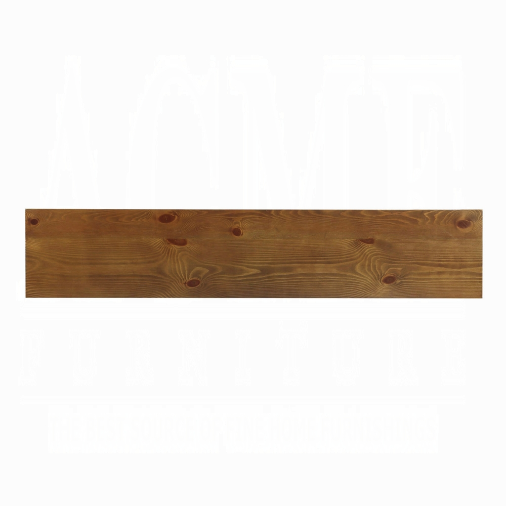 72" Oak Solid and Manufactured Wood Floor Shelf Console Table With Shelves - Image 3