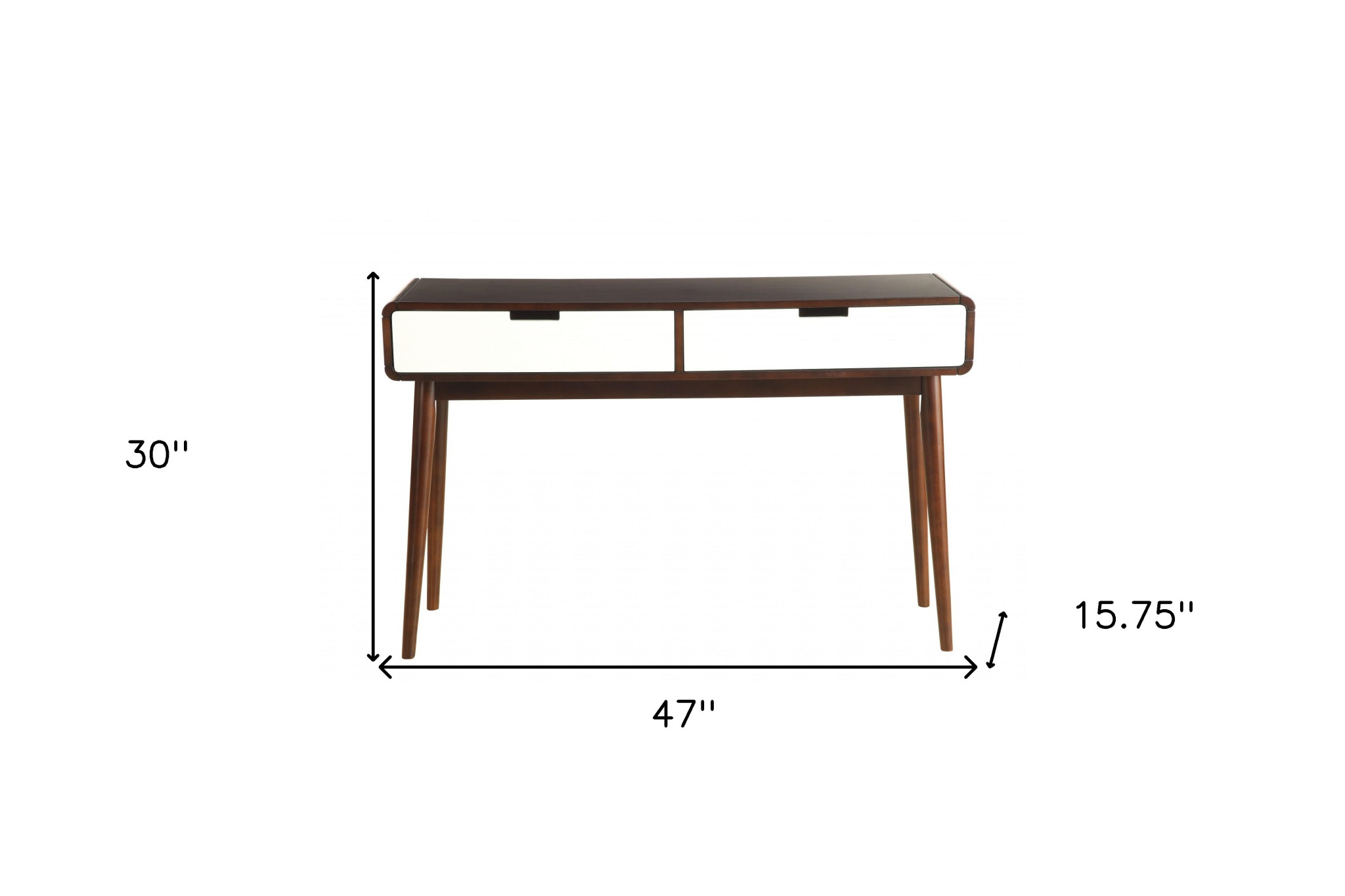 Mahogony And White Double Drawer Console Table - Image 8