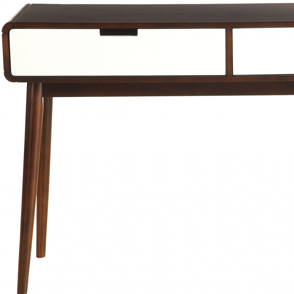 Mahogony And White Double Drawer Console Table - Image 7
