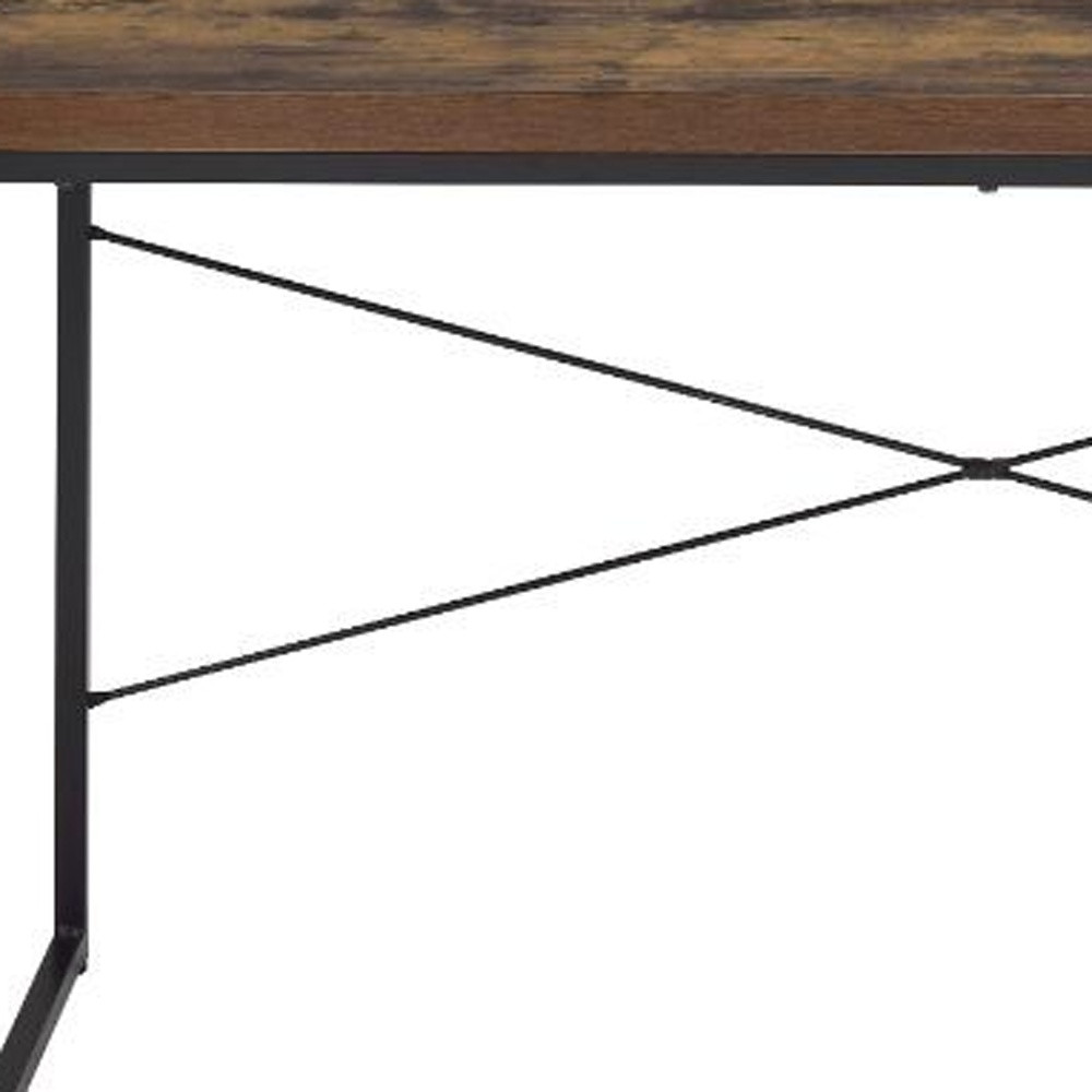 47" Brown and Black Computer Desk - Image 6