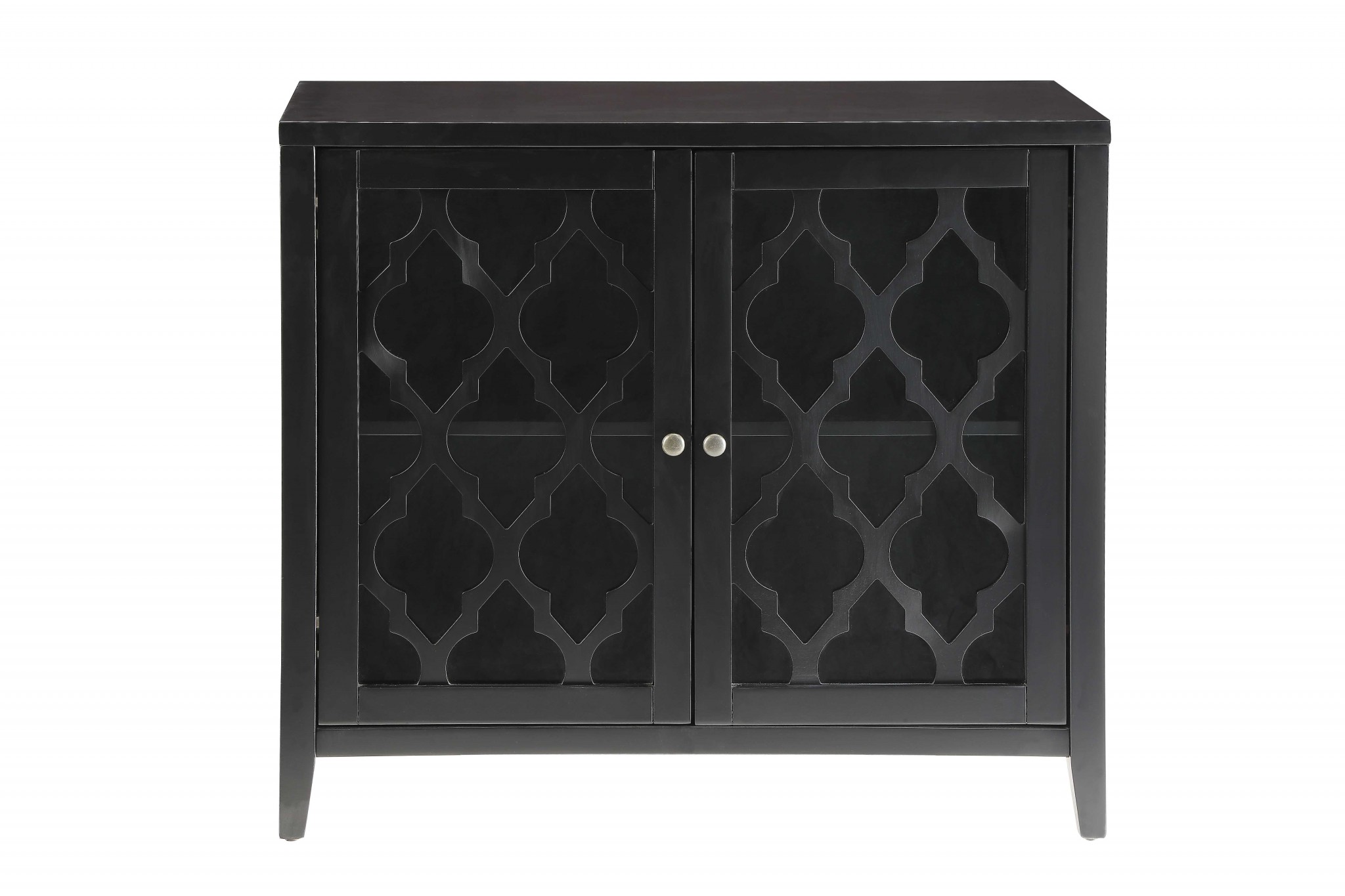 34" Black Sideboard with Two Glass Doors - Image 2