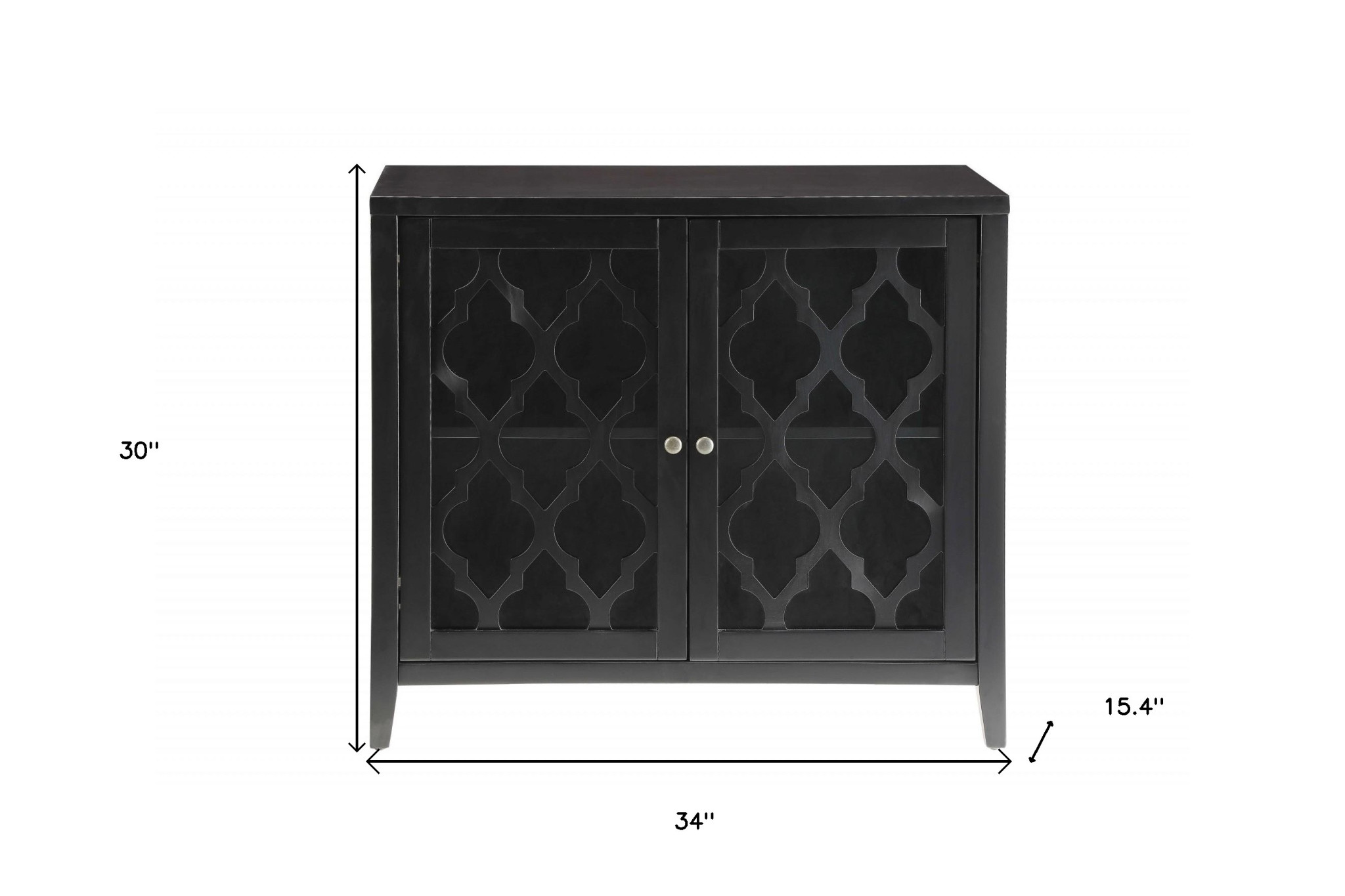34" Black Sideboard with Two Glass Doors - Image 5