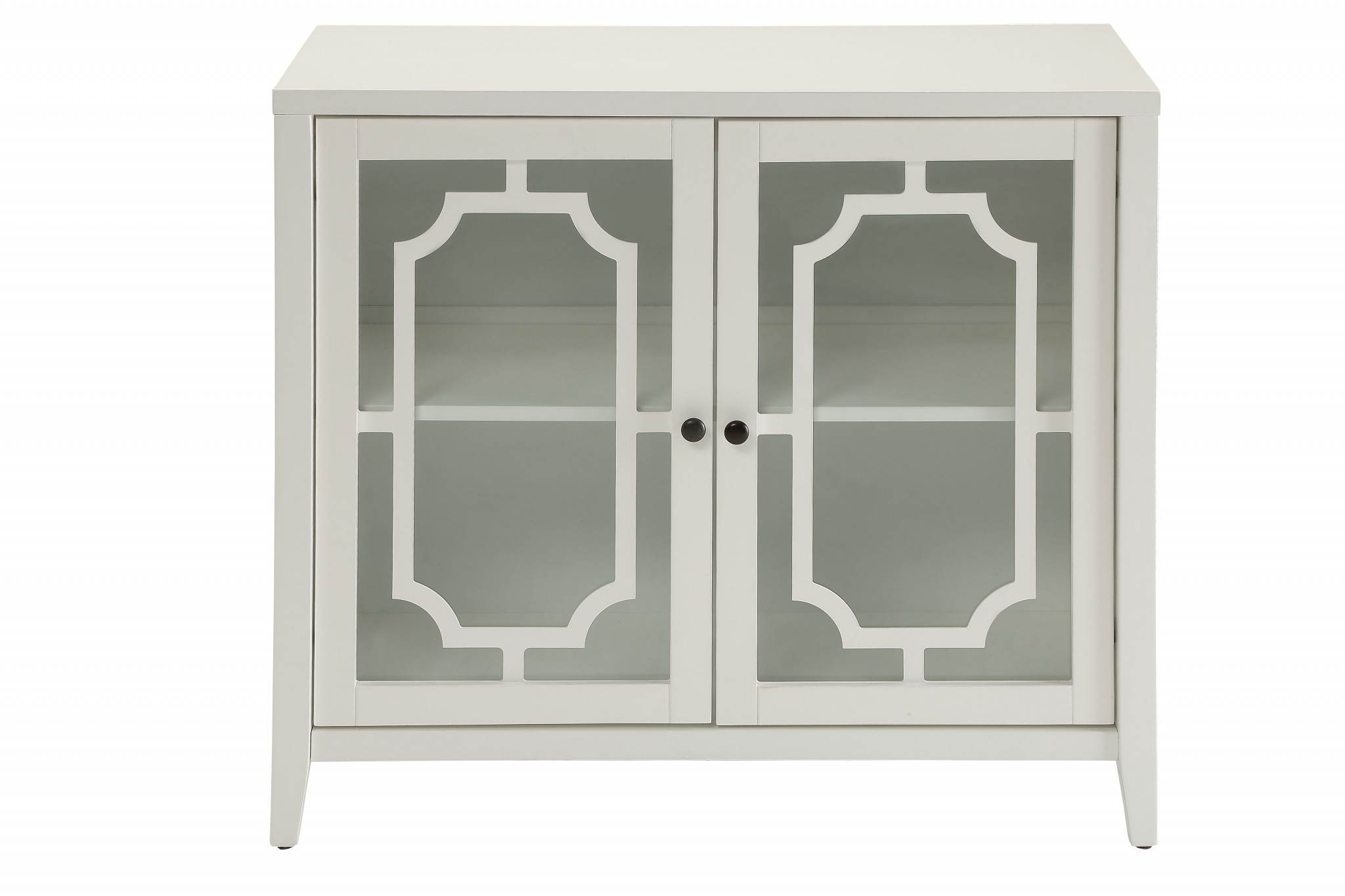 34" White Sideboard with Two Glass Doors - Image 2