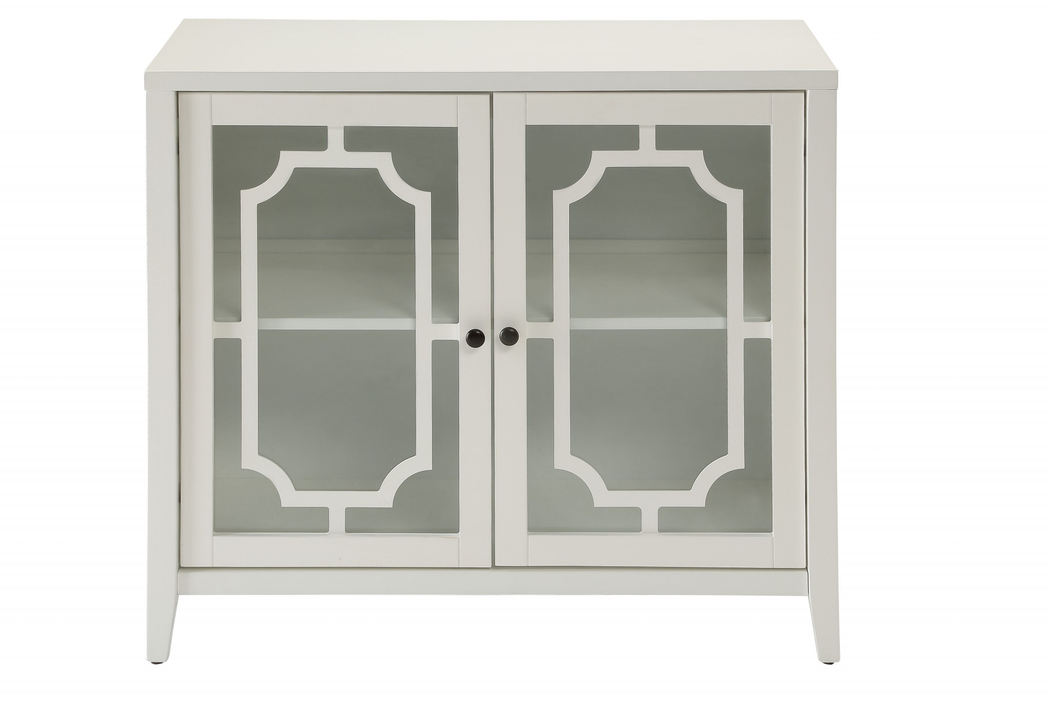 34" White Sideboard with Two Glass Doors - Image 4
