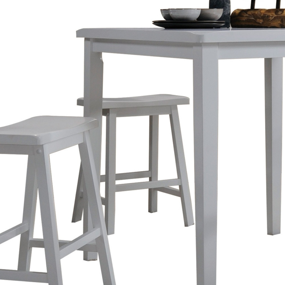 36" X 36" X 36" 5Pc White Rubber Wood Counter Height Set - Image 3