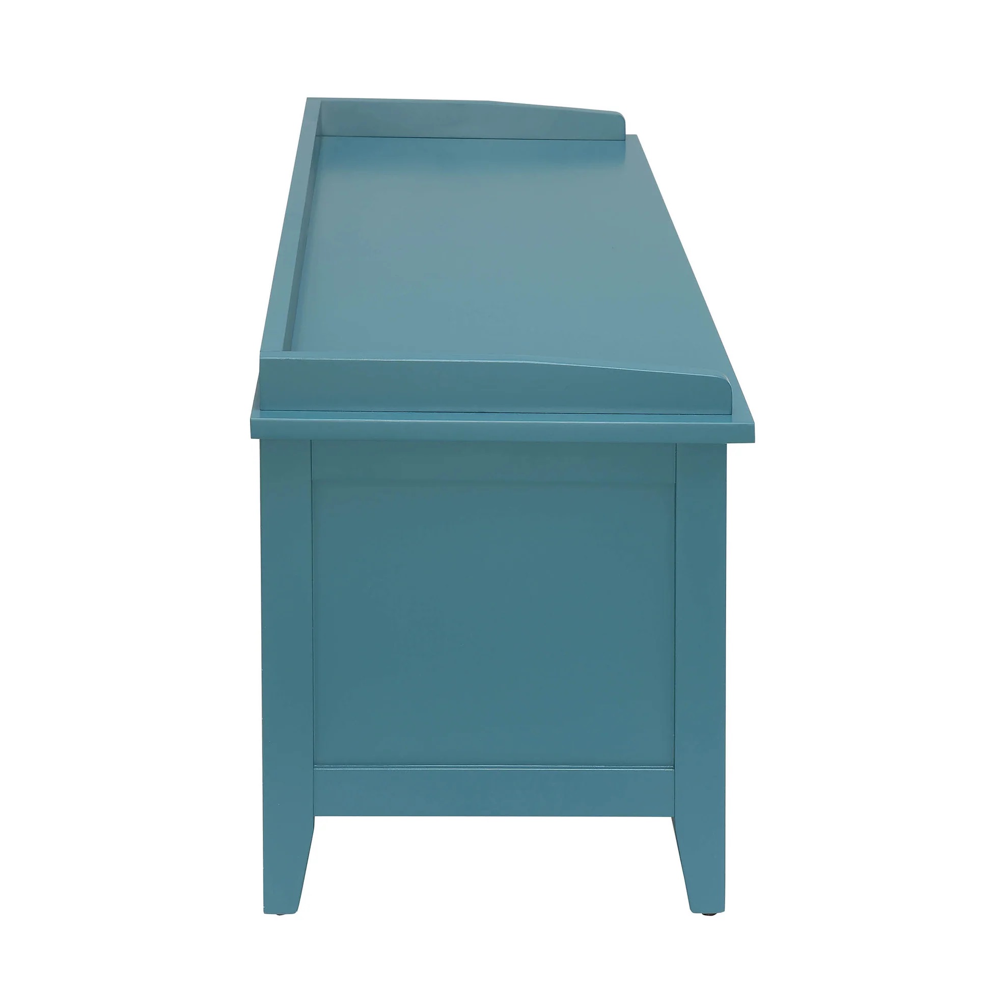 43" Teal Blue Solid Wood Storage Bench with Drawers - Image 4