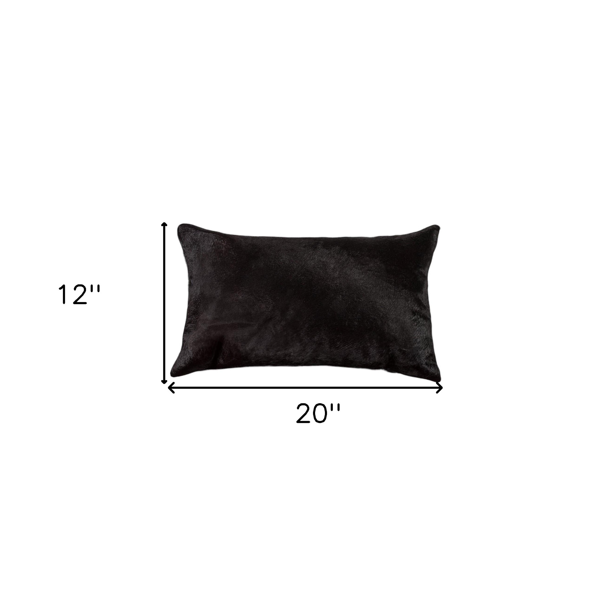 12" X 20" Black Cowhide Throw Pillow - Image 5