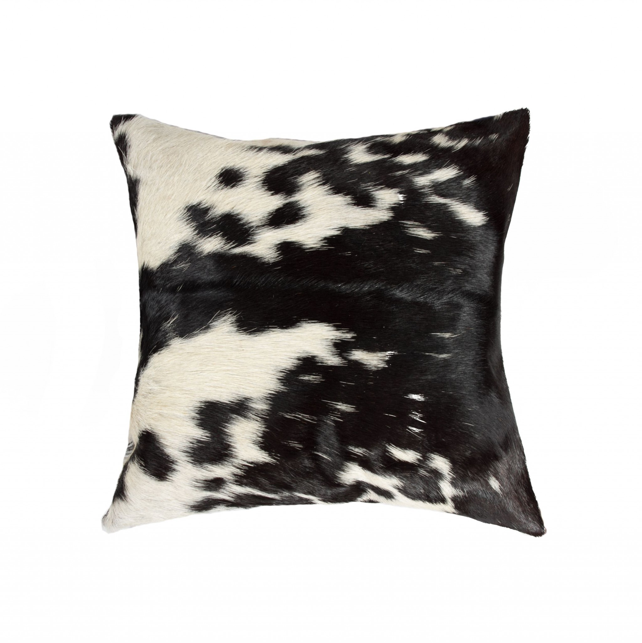 18" Black and White Cowhide Throw Pillow - Image 2
