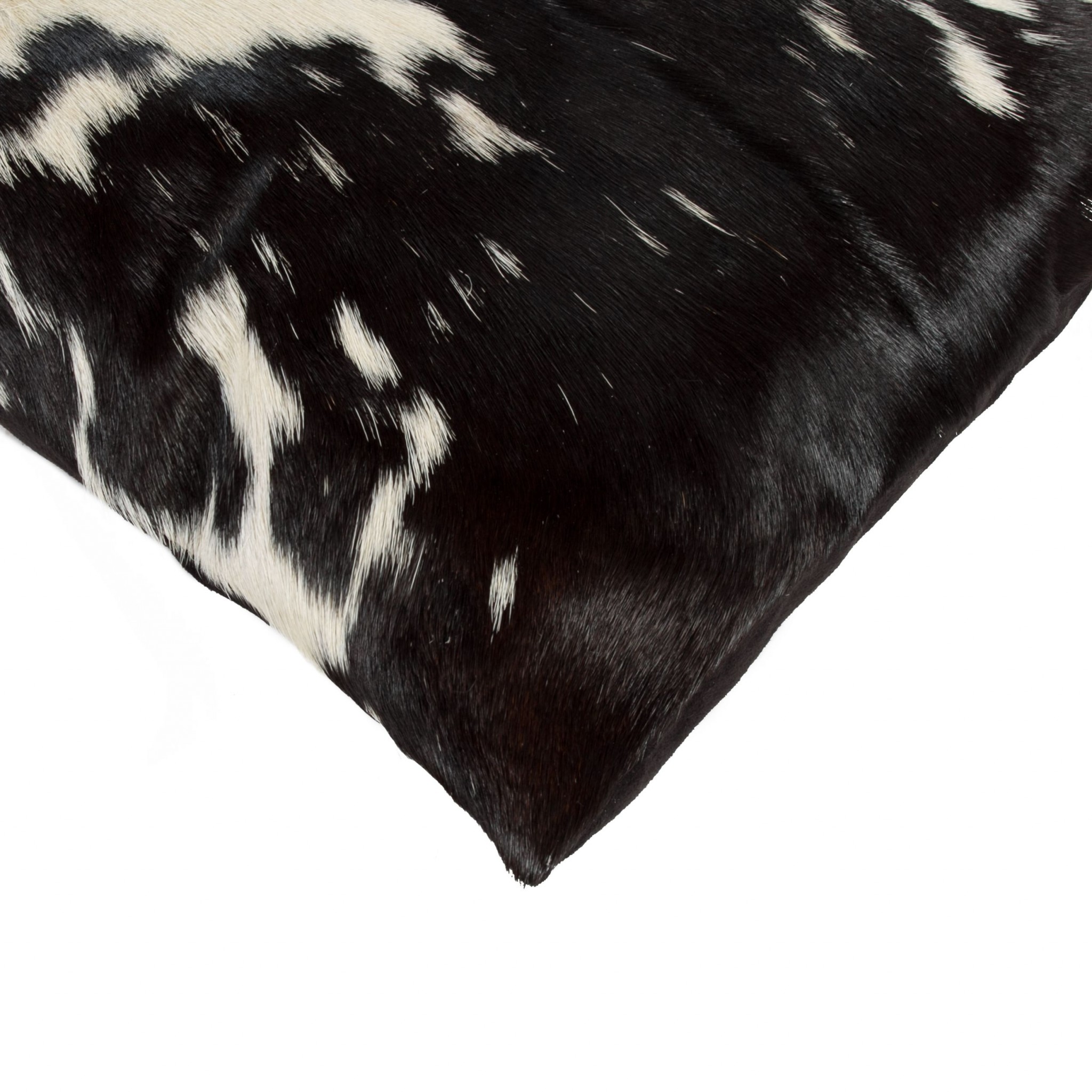 18" Black and White Cowhide Throw Pillow - Image 4