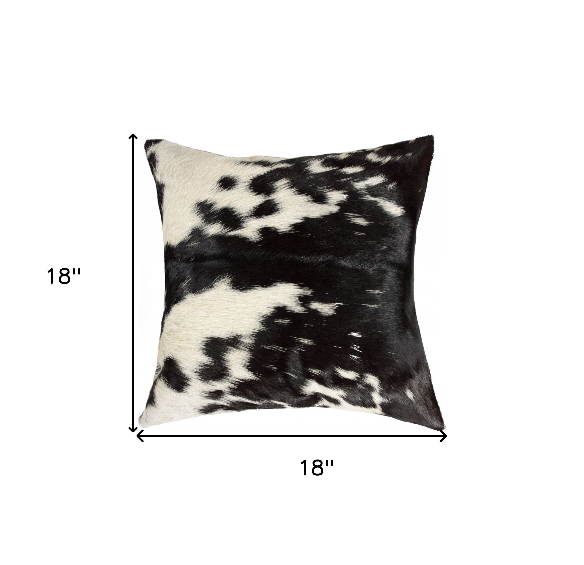 18" Black and White Cowhide Throw Pillow - Image 5