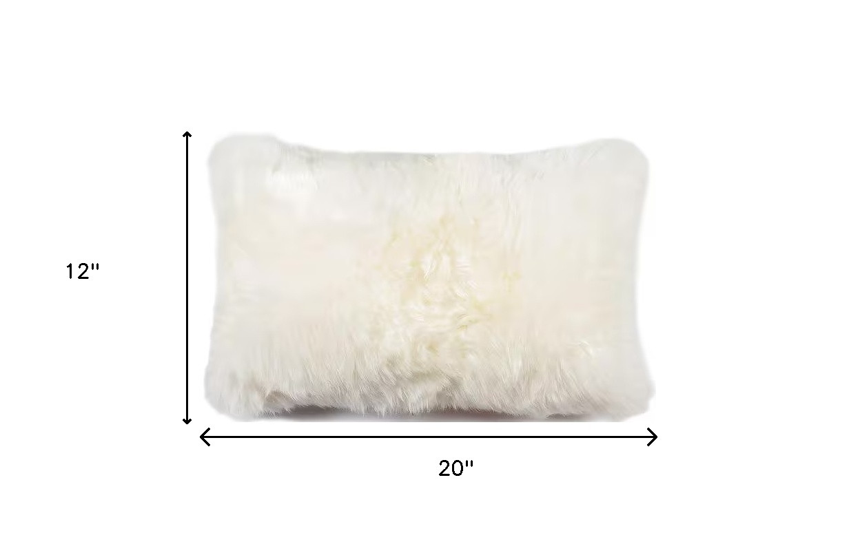 12" X 20" Natural Sheepskin Throw Pillow - Image 5