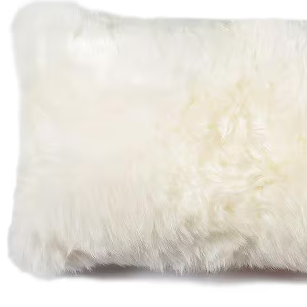12" X 20" Natural Sheepskin Throw Pillow - Image 4