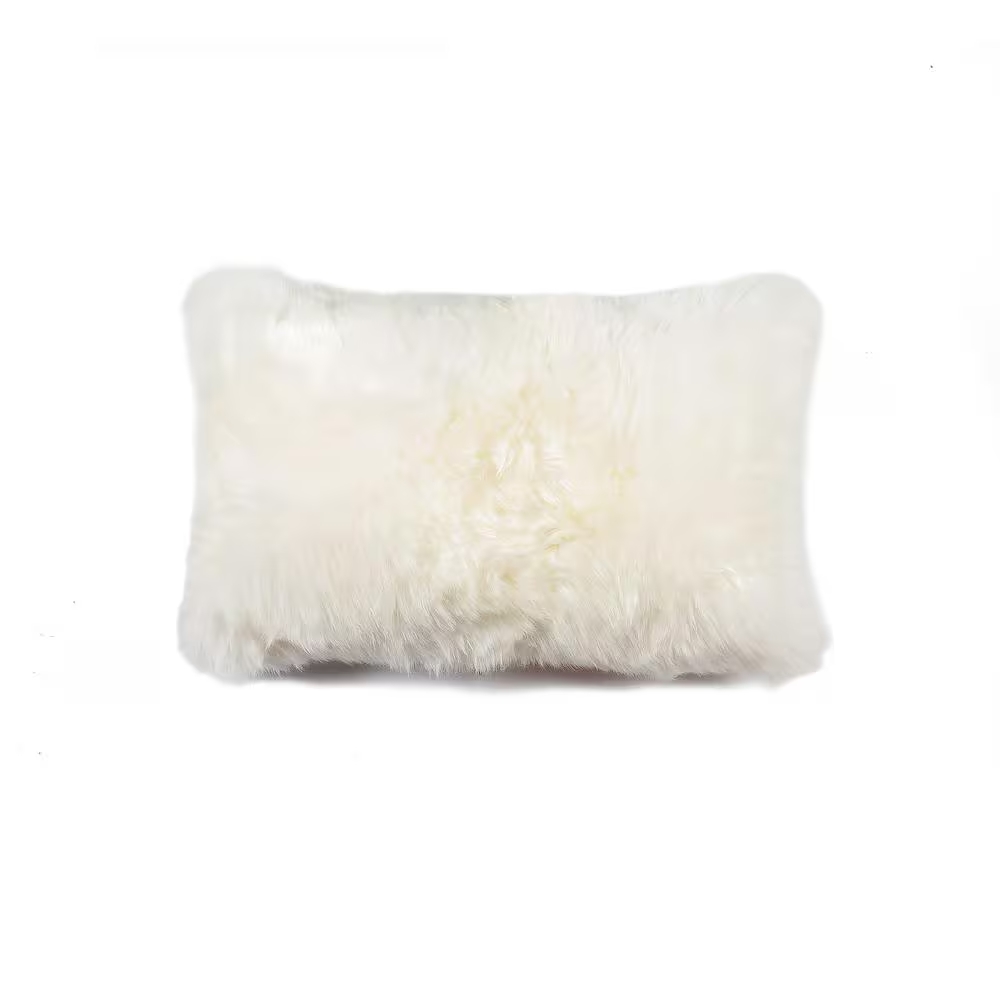 12" X 20" Natural Sheepskin Throw Pillow - Image 2