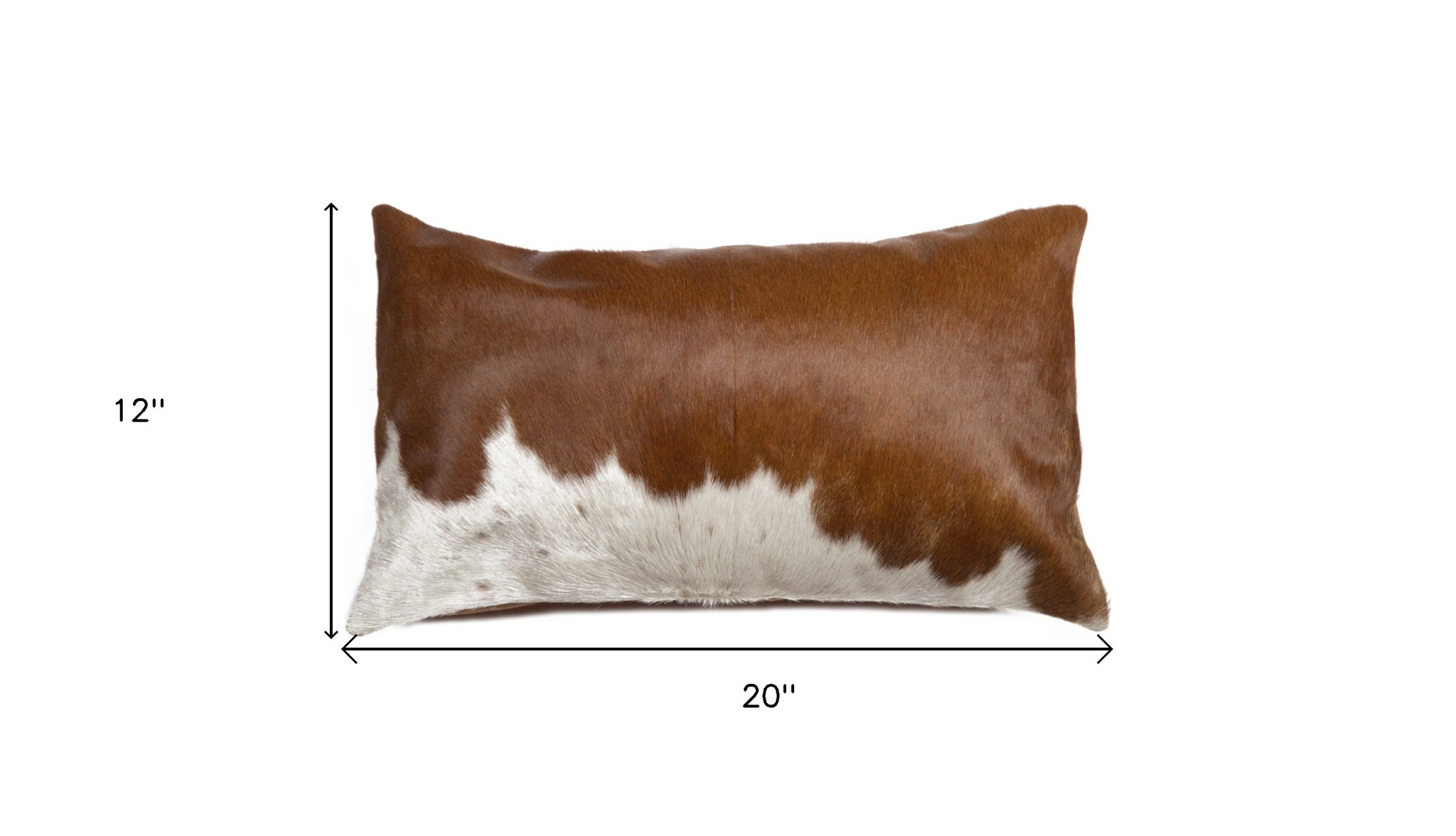 12" X 20" Brown and White Cowhide Throw Pillow - Image 6