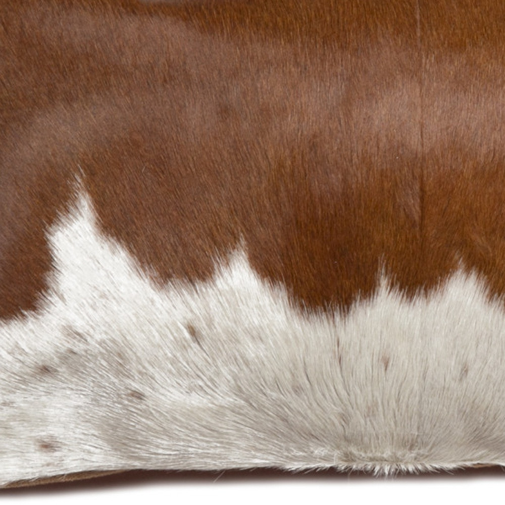 12" X 20" Brown and White Cowhide Throw Pillow - Image 4