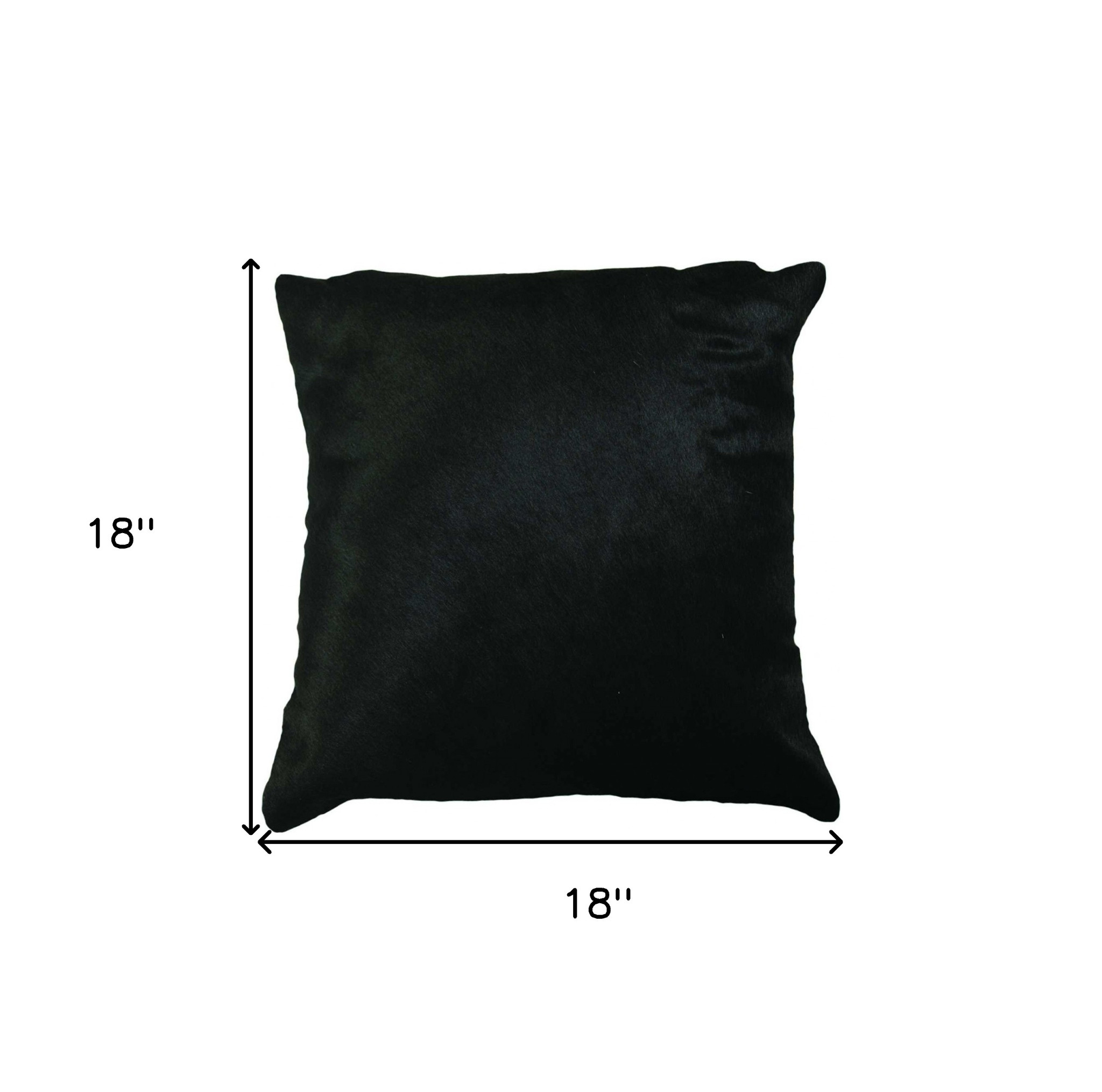 18" Black Cowhide Throw Pillow - Image 6