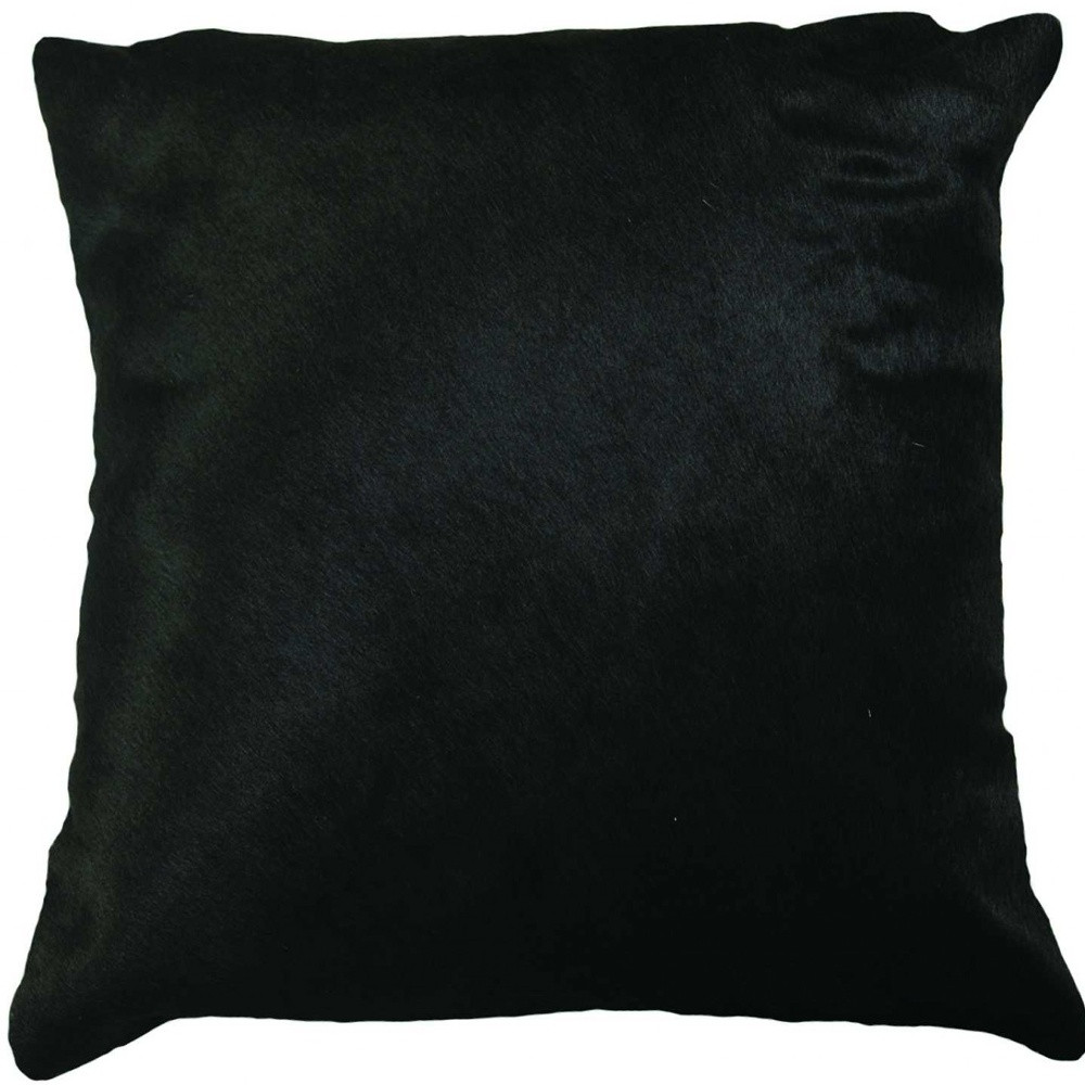 18" Black Cowhide Throw Pillow - Image 5
