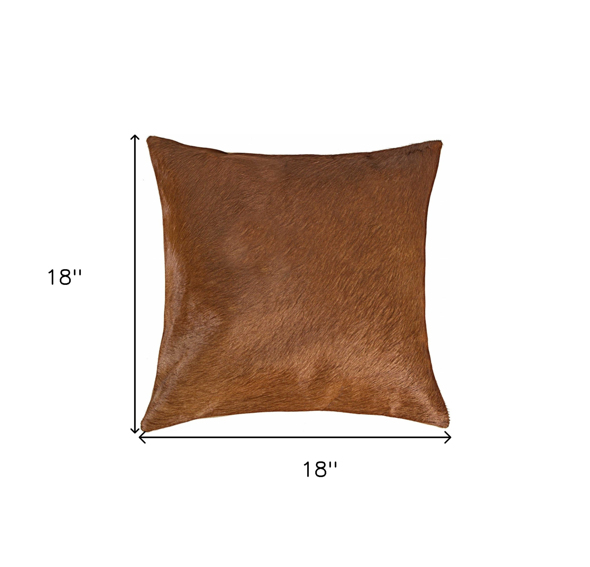 18" Brown Cowhide Throw Pillow - Image 6