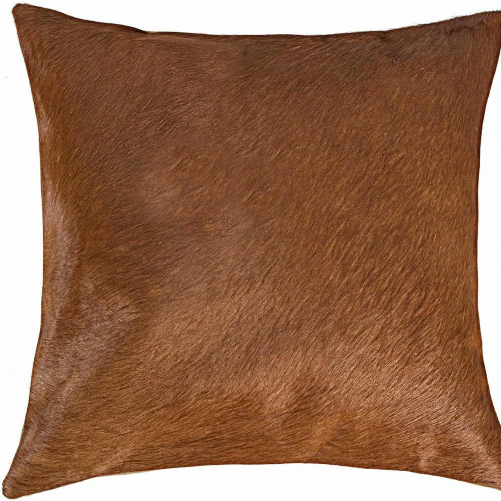 18" Brown Cowhide Throw Pillow - Image 5