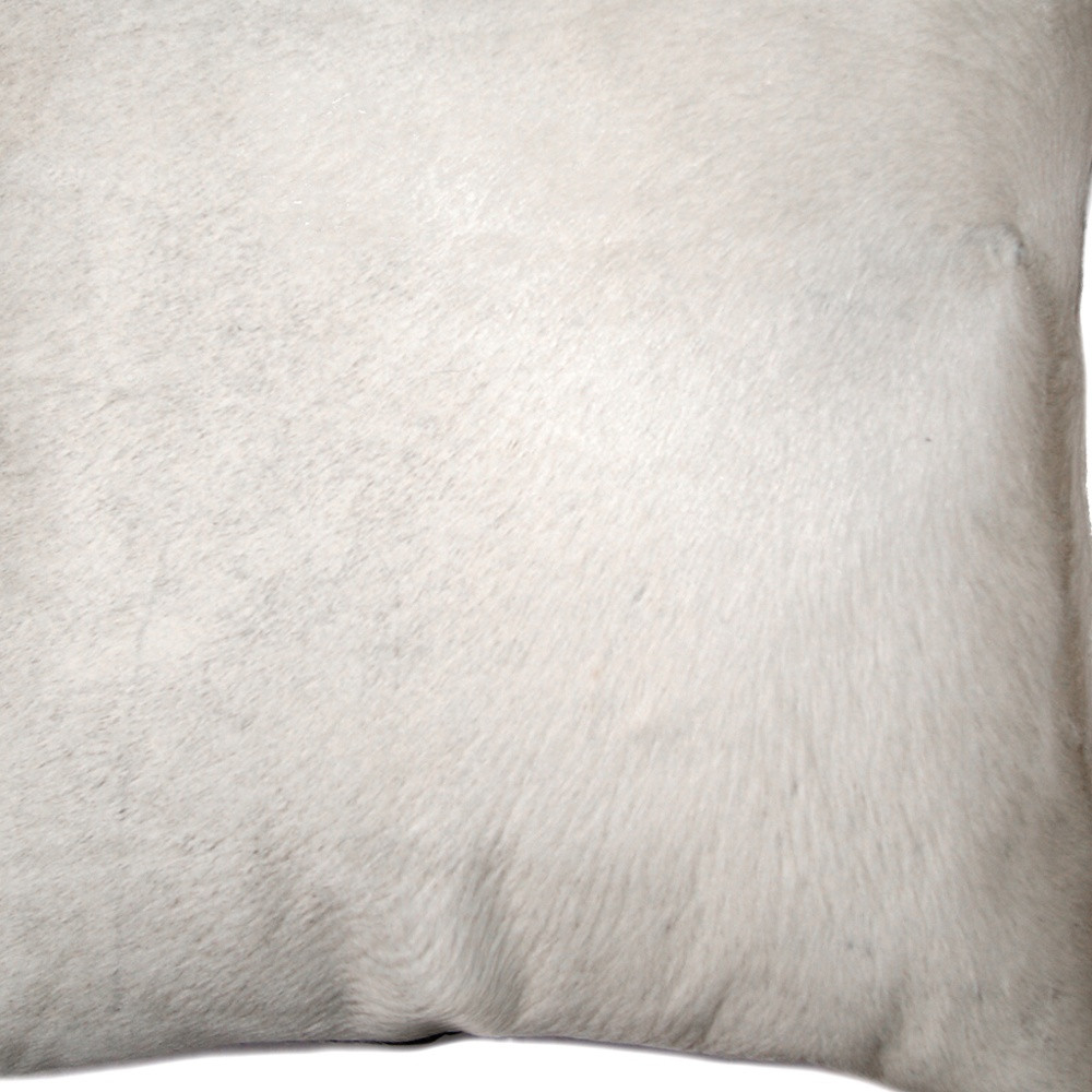 18" X 18" X 5" Off White Cowhide Pillow - Image 4