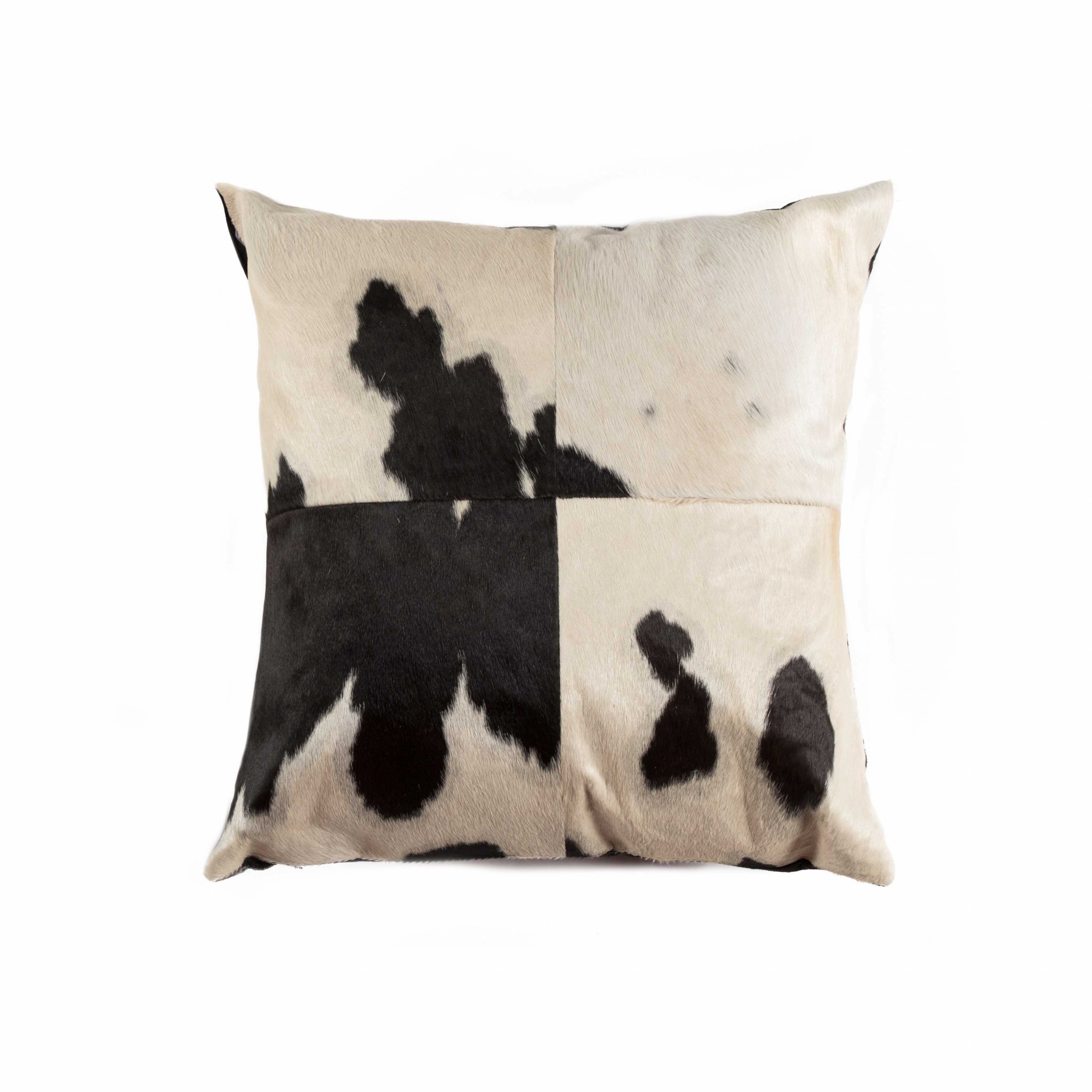 18" Black and White Cowhide Throw Pillow - Image 2