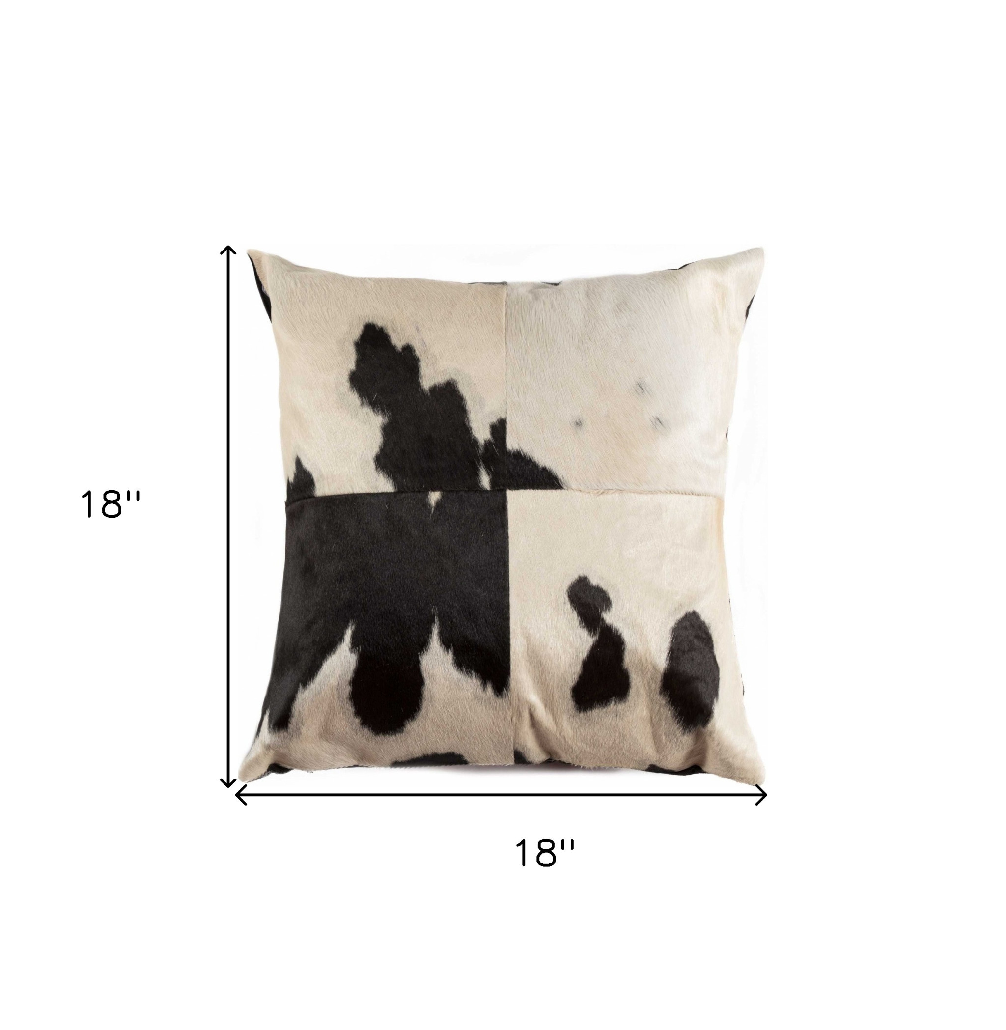 18" Black and White Cowhide Throw Pillow - Image 8